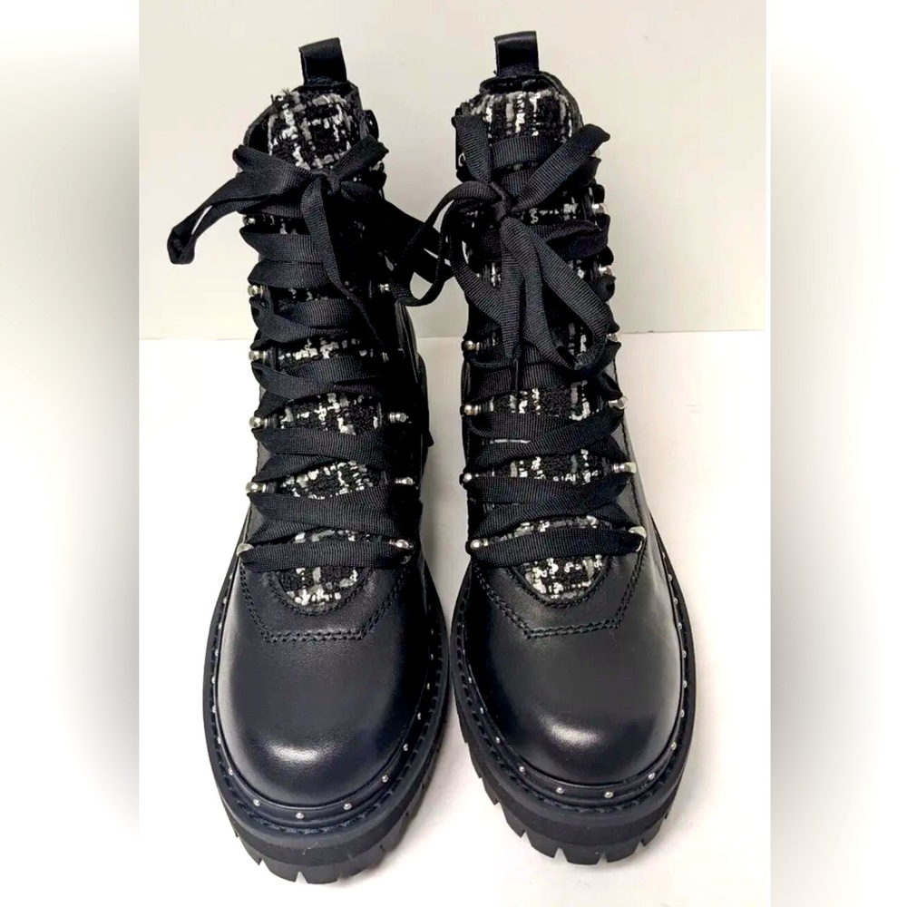 Steve Madden Womens Rainier Leather Faux Fur Hiking Boots